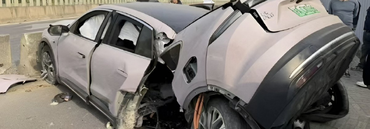 Nio EC6 попал в аварию под Шанхаем